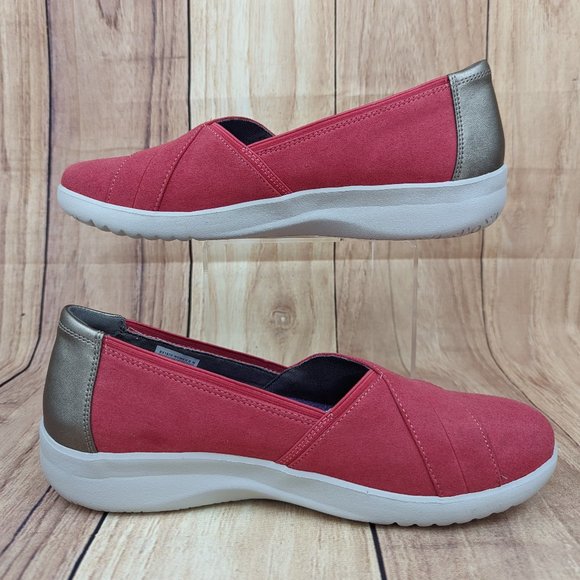 ROCKPORT Emalyn Casual Slip-On Flat Sneaker Coral Sz 8.5 Metallic Heel - Picture 8 of 10